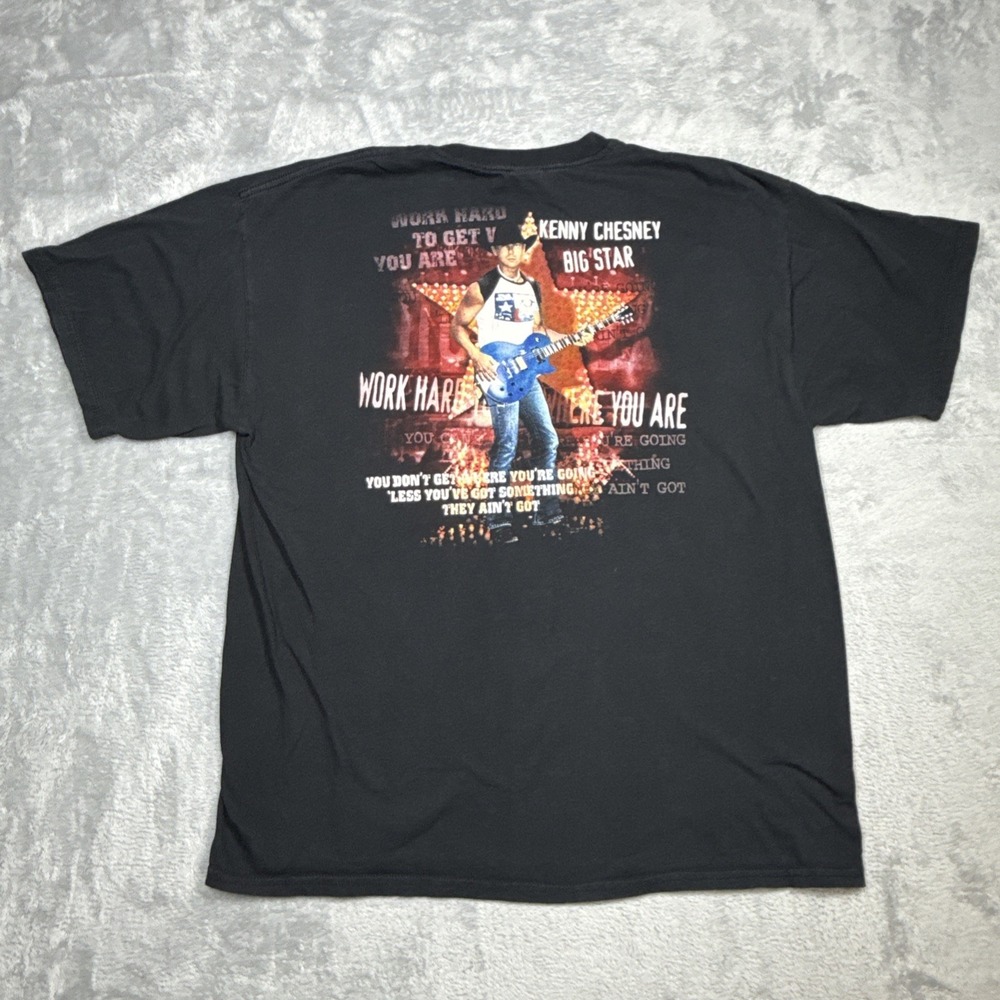 Vintage Kenny Chesney Big Star Country Band Shirt Men XL Black 2003 Y2K